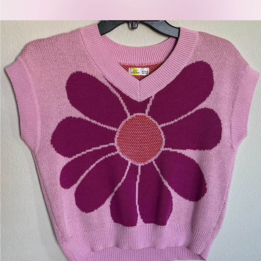[SOLD] Epic Threads Pink and Purple V-Neck Vest